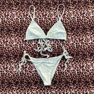 mint green string bikini set